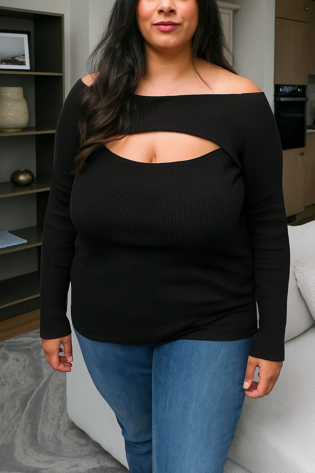 Classic Womenβs Cut out Long Sleeves Jumper
