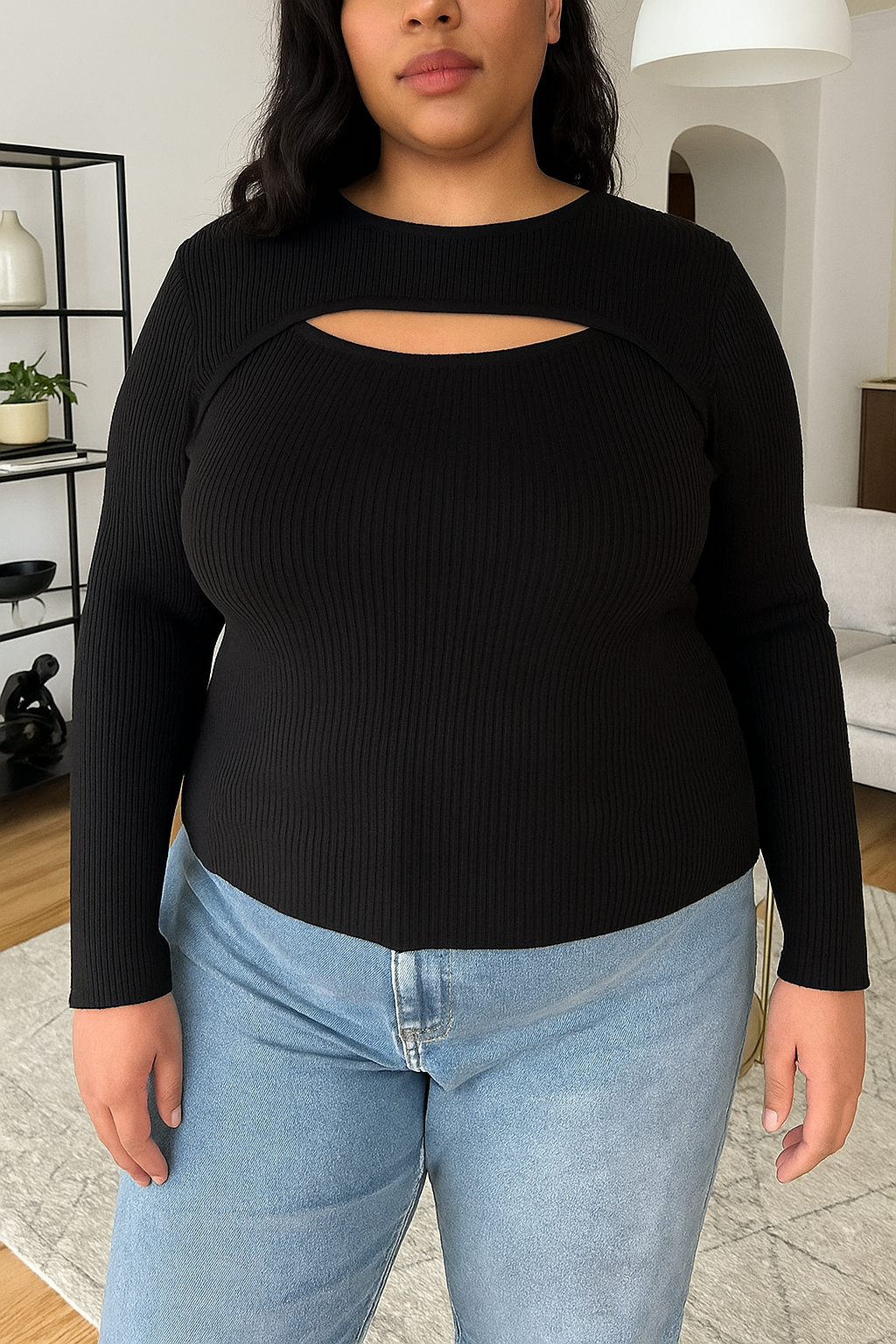 Classic Womenβs Cut out Long Sleeves Jumper