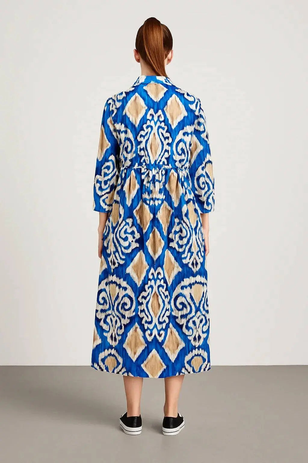 Italian Collar Button Maxi Dress - Ivory Luxe