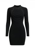 Chain Embellished BodyCon Dress - Ivory Luxe