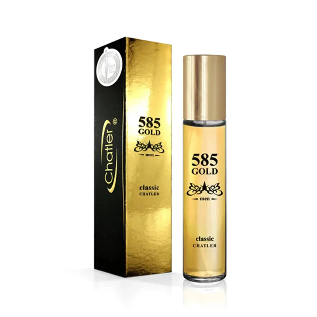 CHATLER 585 Gold Classic Men Eau De Parfum 5 x 30ml Plus 1 free tester - Ivory Luxe