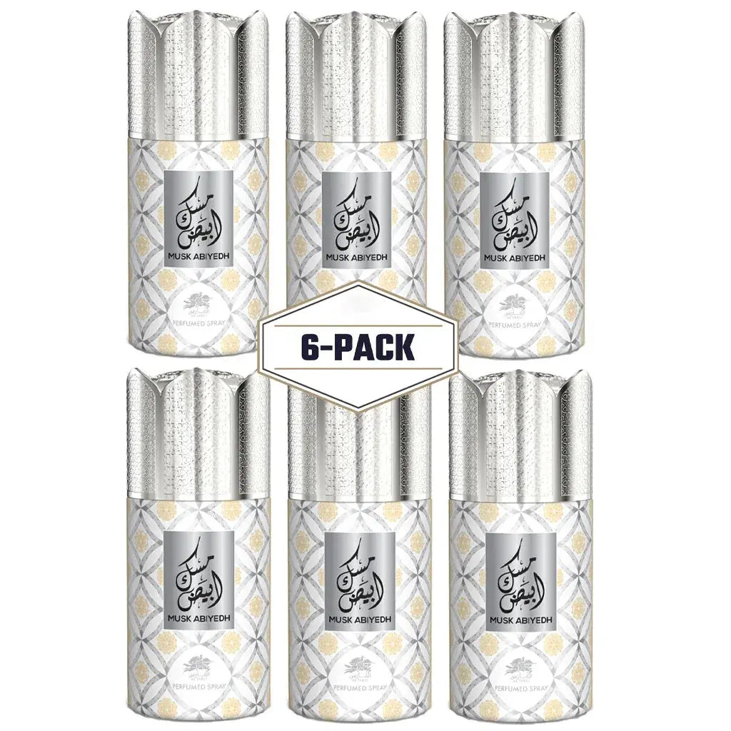 AL FARES Musk Abiyedh Perfume Deodorant 250ml 6x PACK - Ivory Luxe