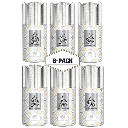 AL FARES Musk Abiyedh Perfume Deodorant 250ml 6x PACK - Ivory Luxe