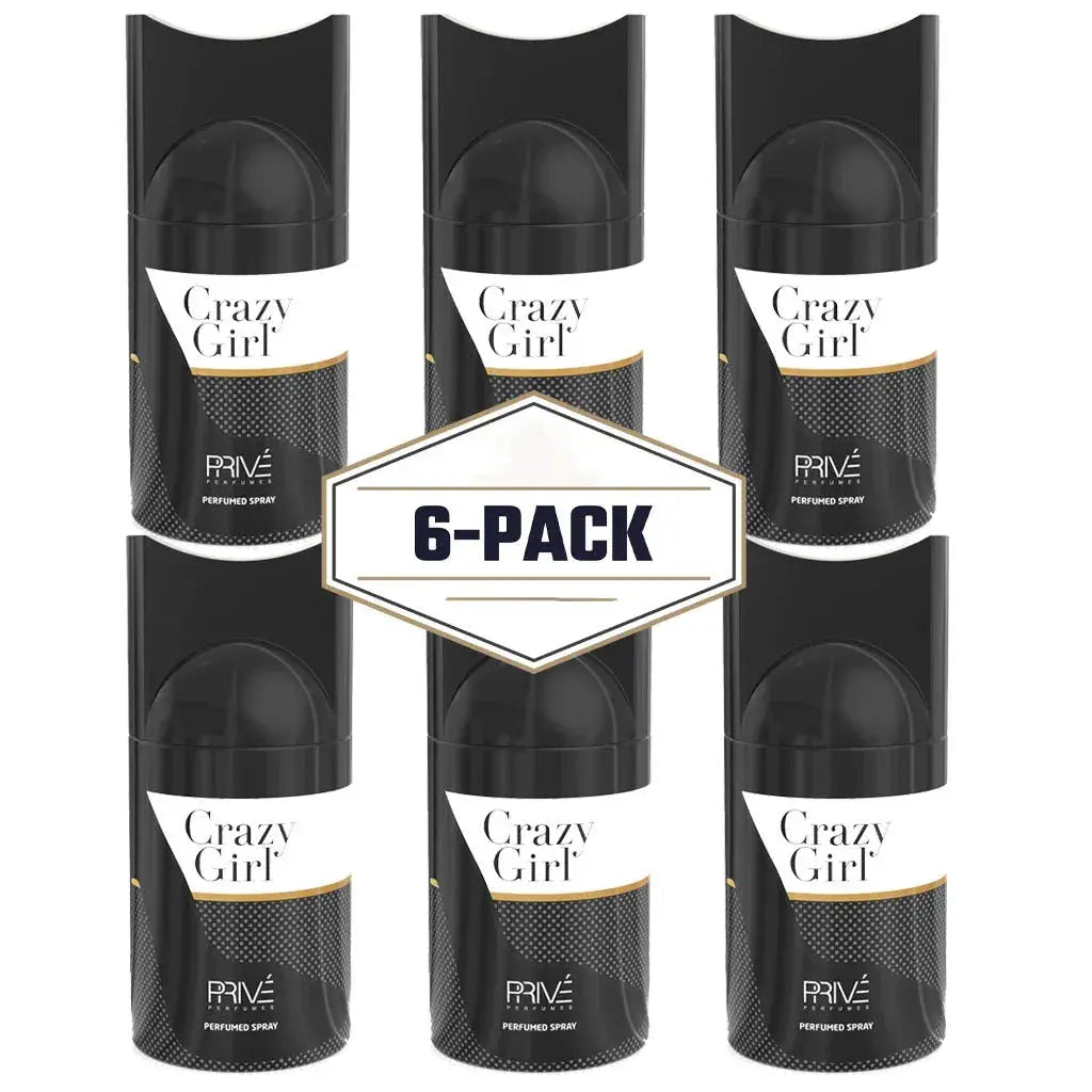 PRIVE Crazy Girl Perfume Deodorant 250ml 6x PACK - Ivory Luxe