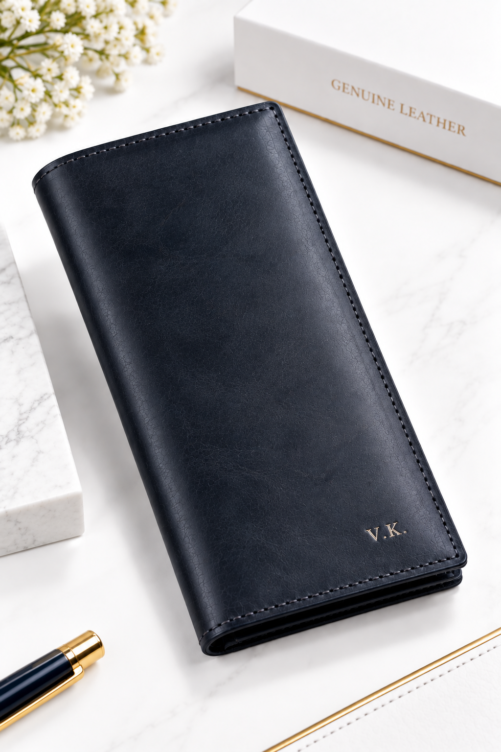 Handmade Full Grain Leather Women's Long Wallet with Zipper
