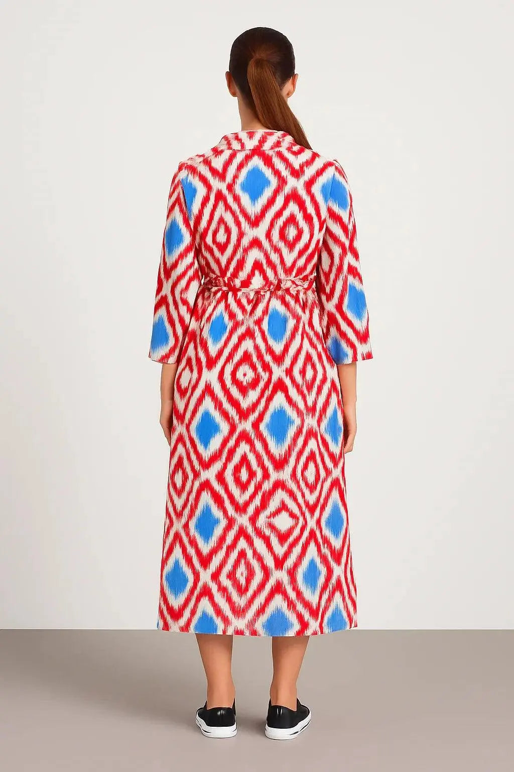 Italian Collar Button Maxi Dress - Ivory Luxe