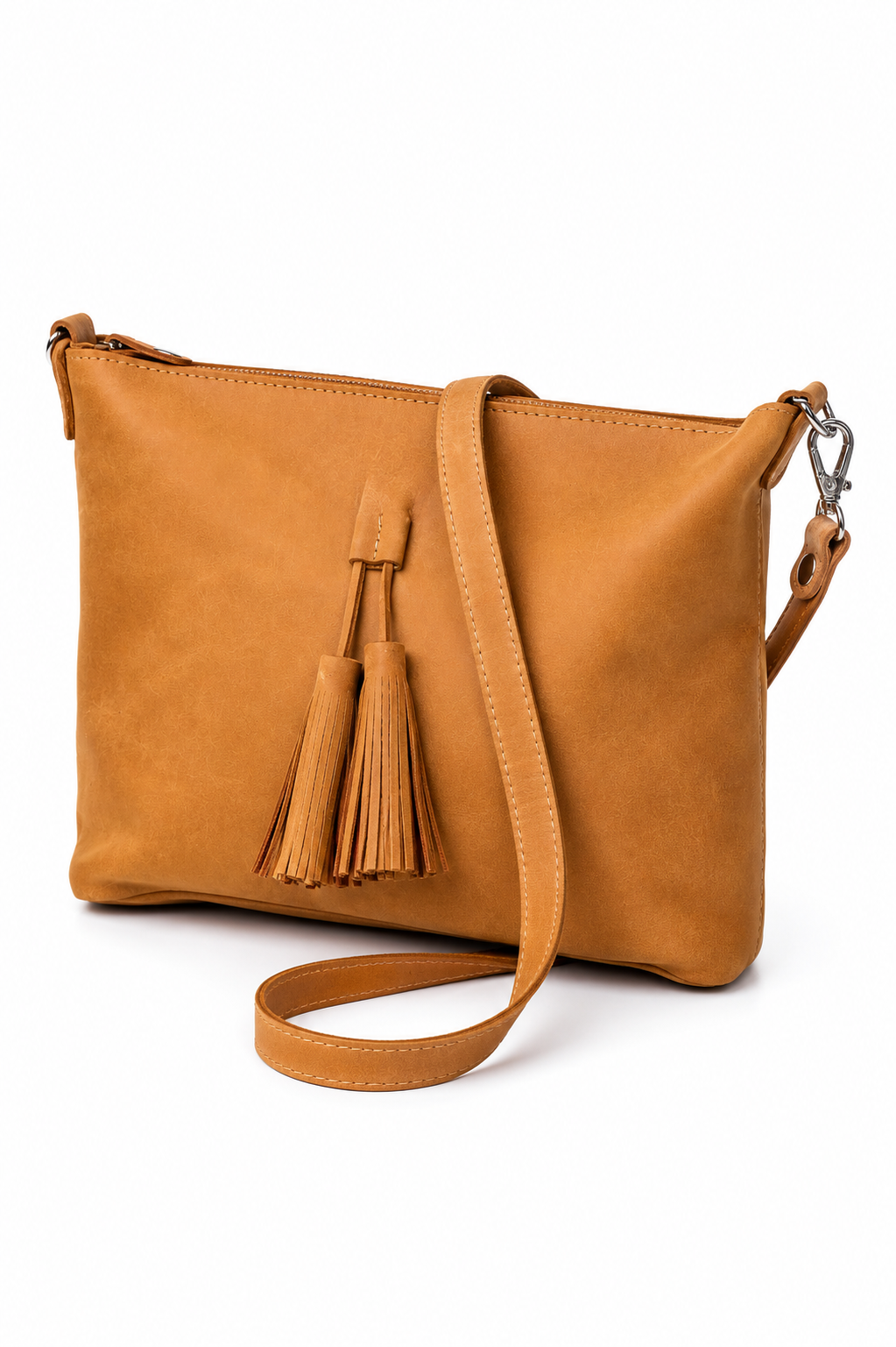 Handmade Full Grain Leather Crossbody Tote Bag | Tassel & Ring Handle | 10 Colours