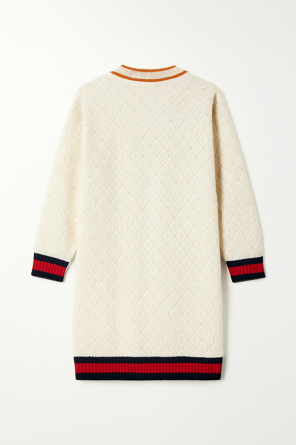 Gold Trim Jacquard Design Long Cardigan