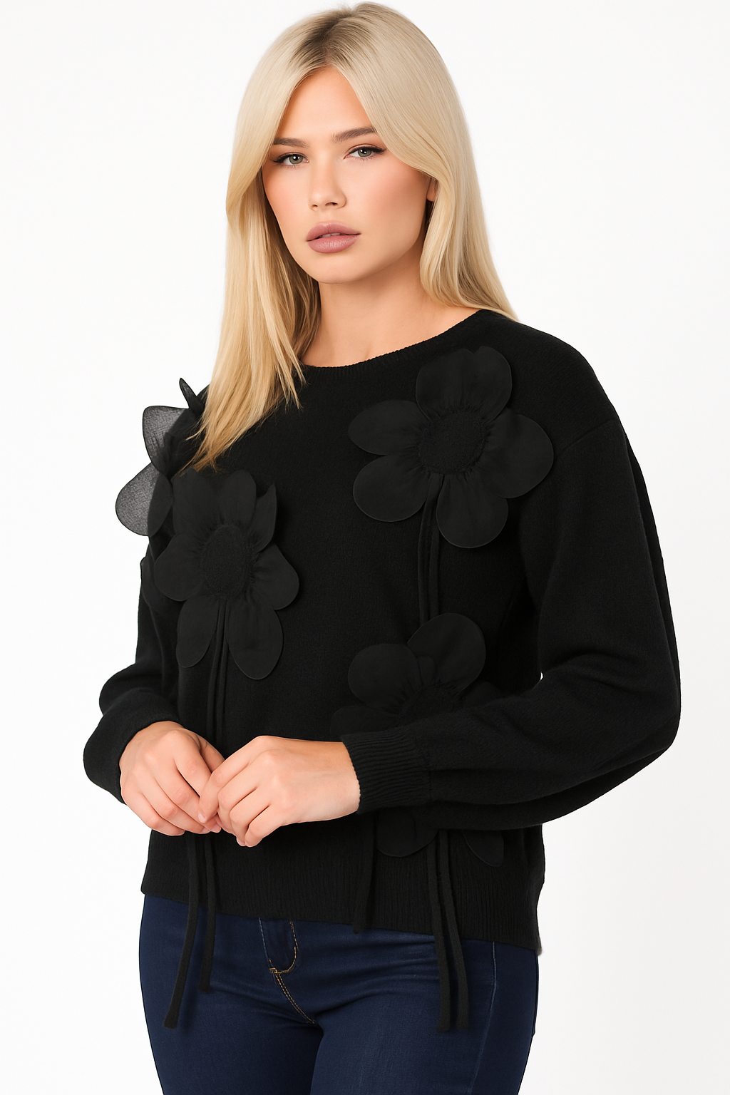 Women’s Flower 3D Detail Jumper