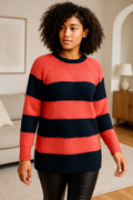 Women’s Colour Block Stripe fine Knit Jumper