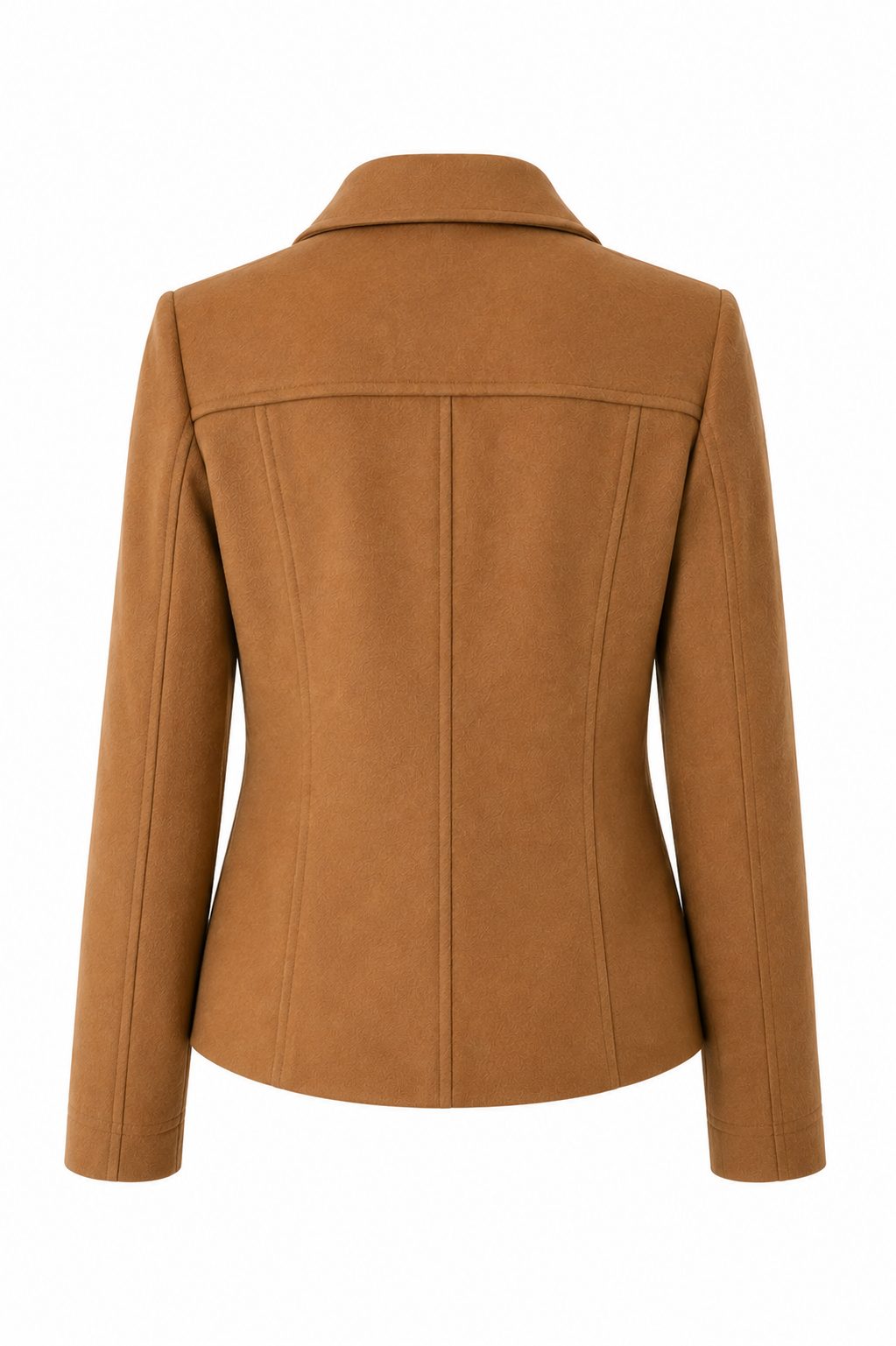 Camel Double-Breasted Wool Blazer | Women's Tailored Short Jacket