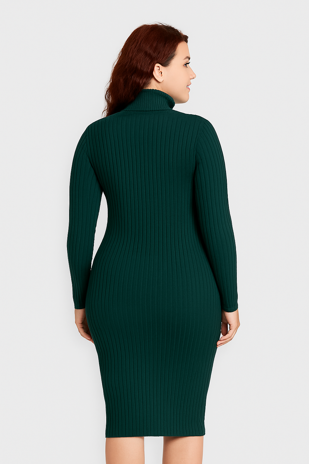 High Neck Knitted Midi Dress