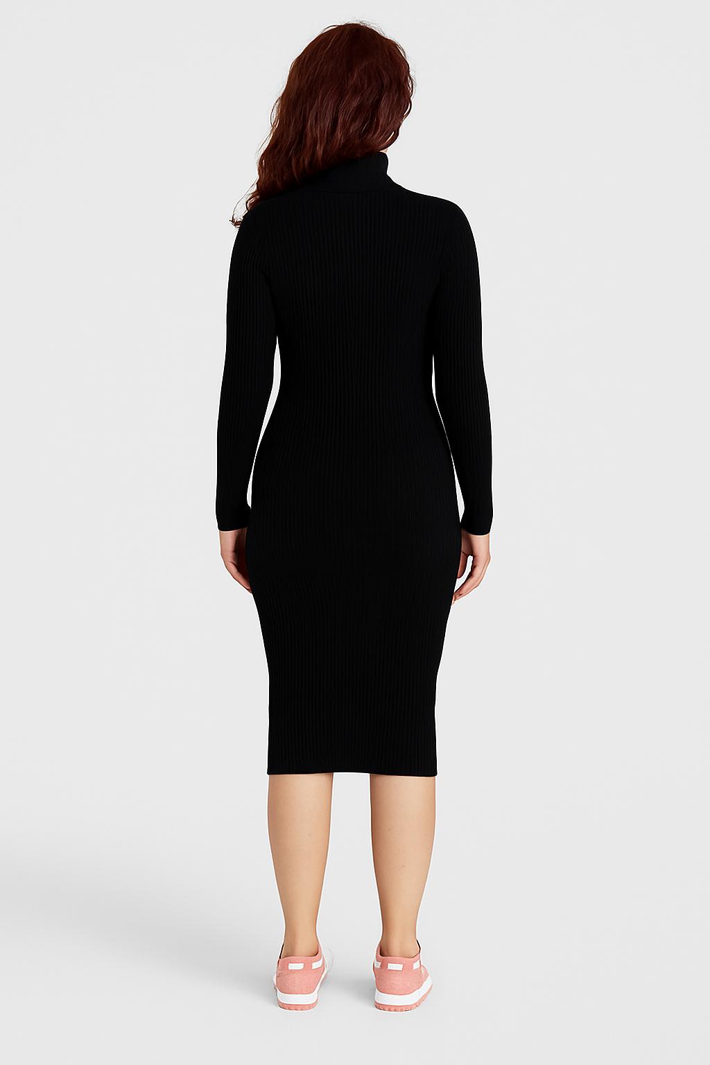 High Neck Knitted Midi Dress