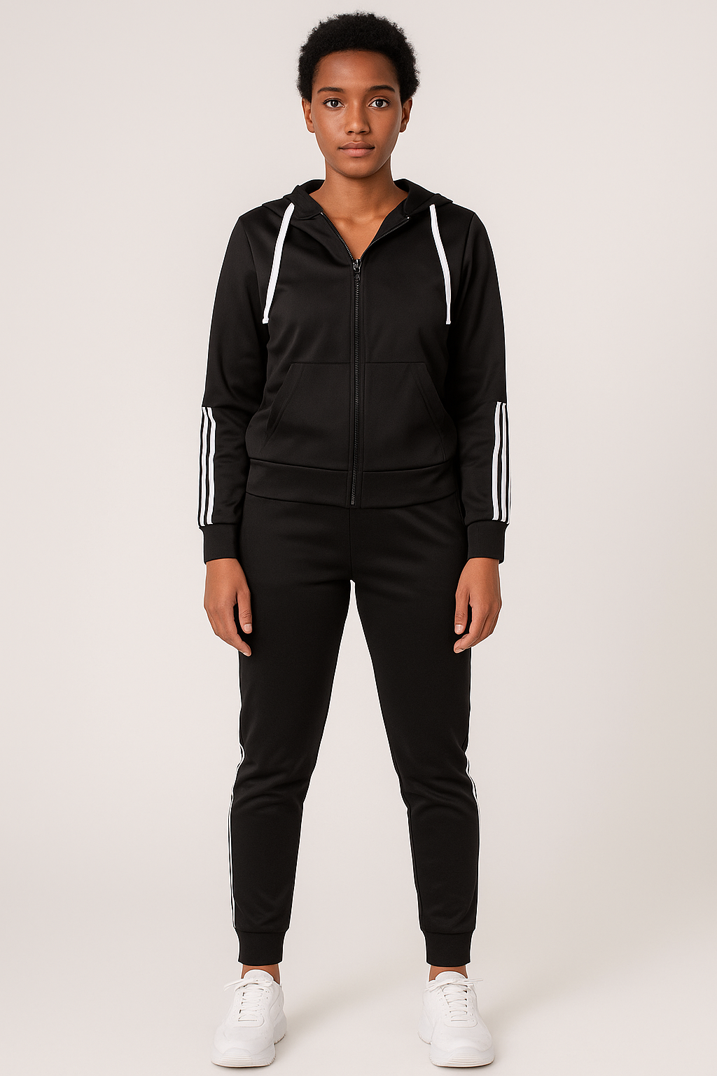 Love Black Hooded Tracksuit set