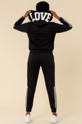 Love Black Hooded Tracksuit set