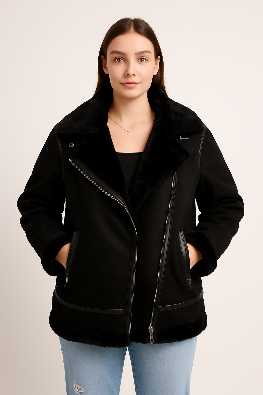 Suede Feel Aviator Women’s Jacket