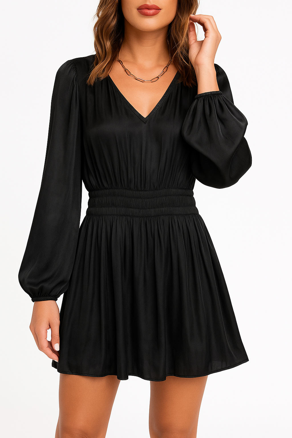 Eve Long Sleeves Elastic Waist Dress