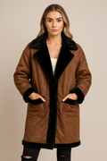 Betty Demi Sheep Skin Longline Jacket