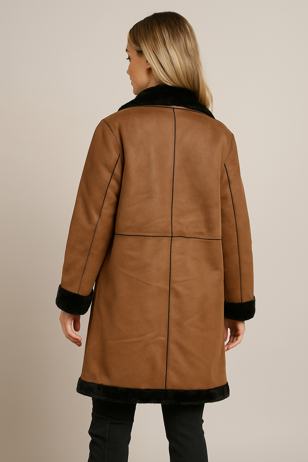 Betty Demi Sheep Skin Longline Jacket