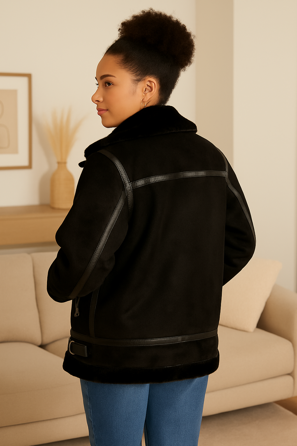 Suede Feel Aviator Women’s Jacket