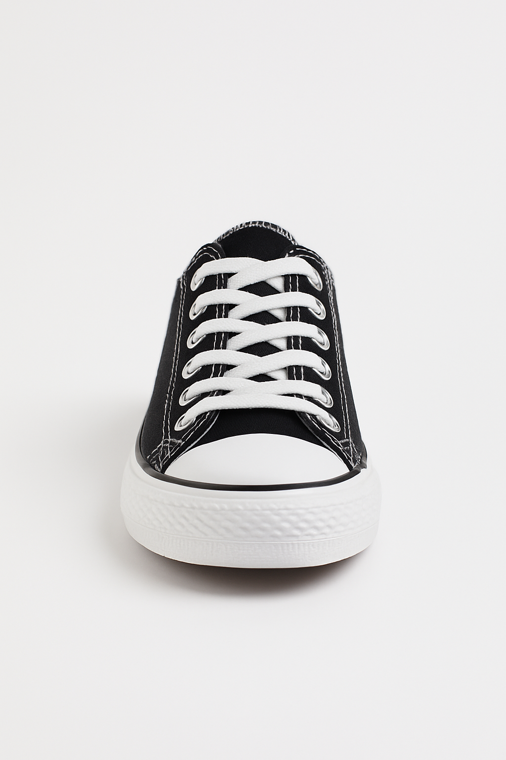 Black Canvas Lace Up Trainers