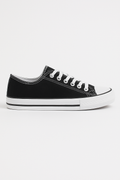 Black Canvas Lace Up Trainers