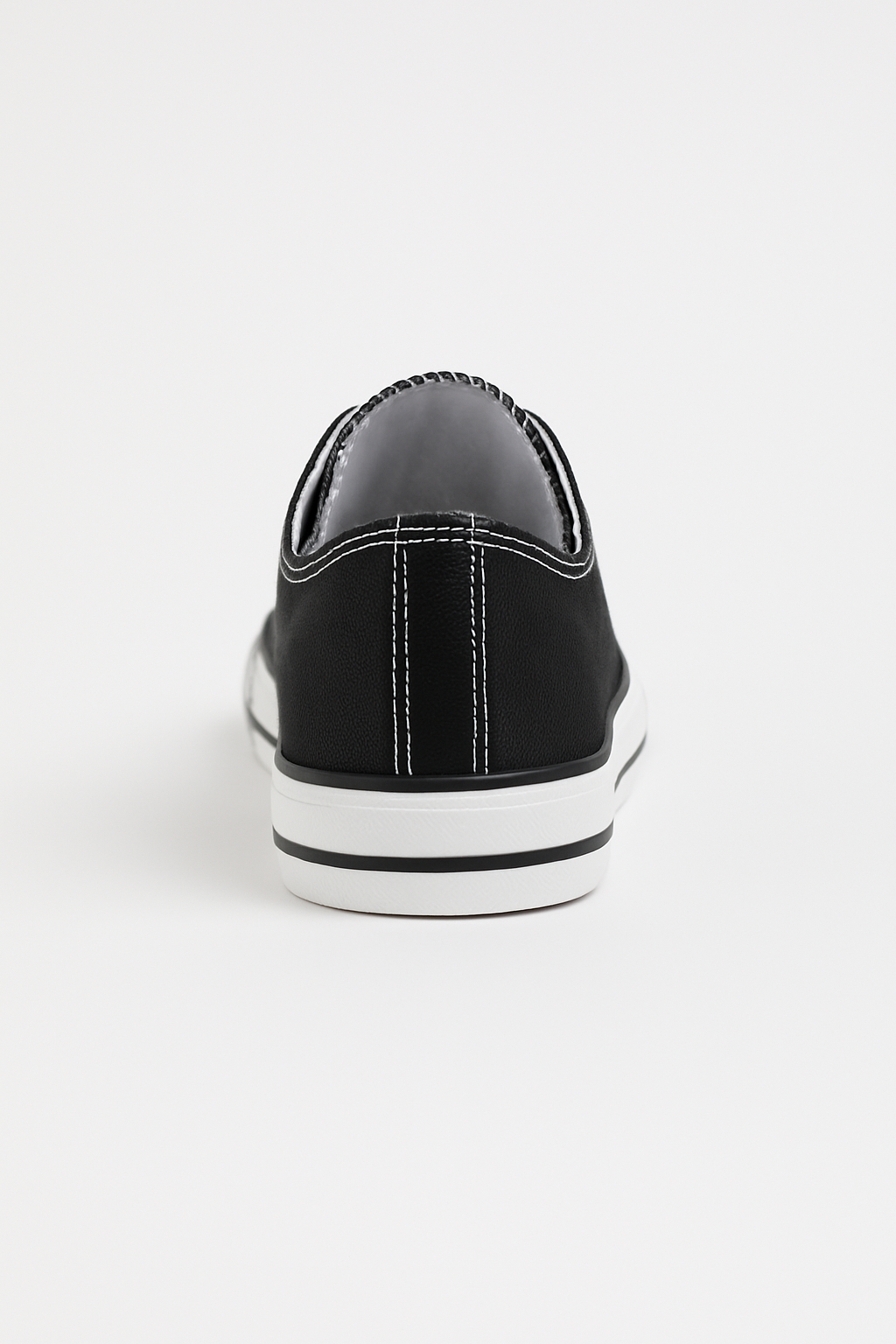 Black Canvas Lace Up Trainers