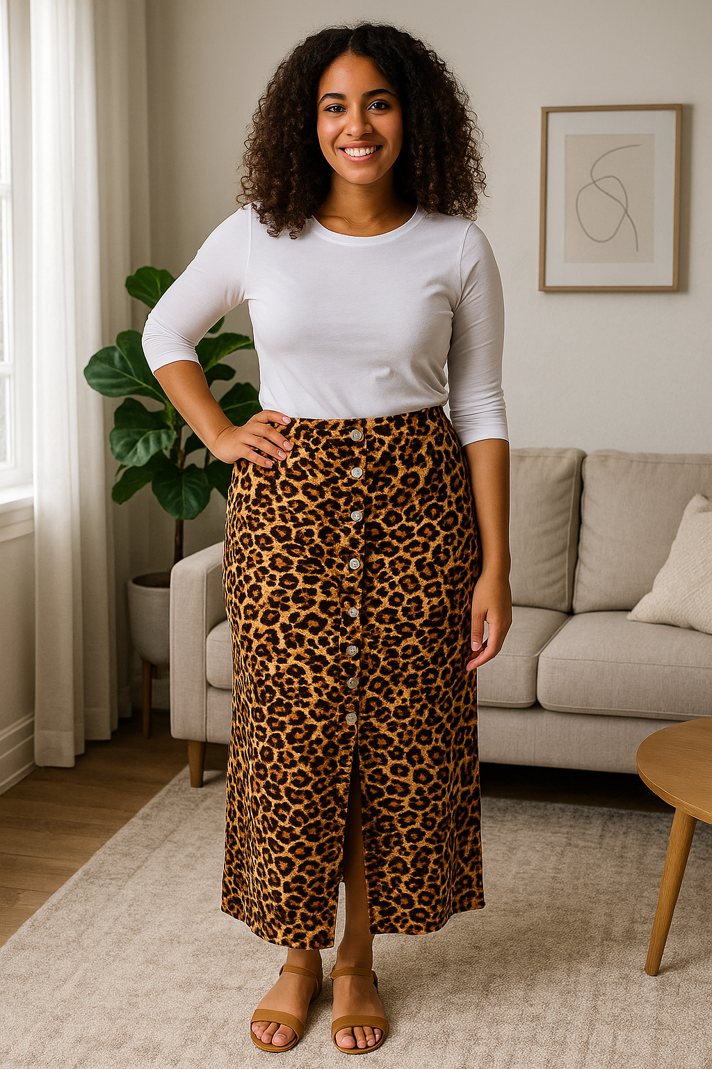 Lucy Leopard Maxi Skirt