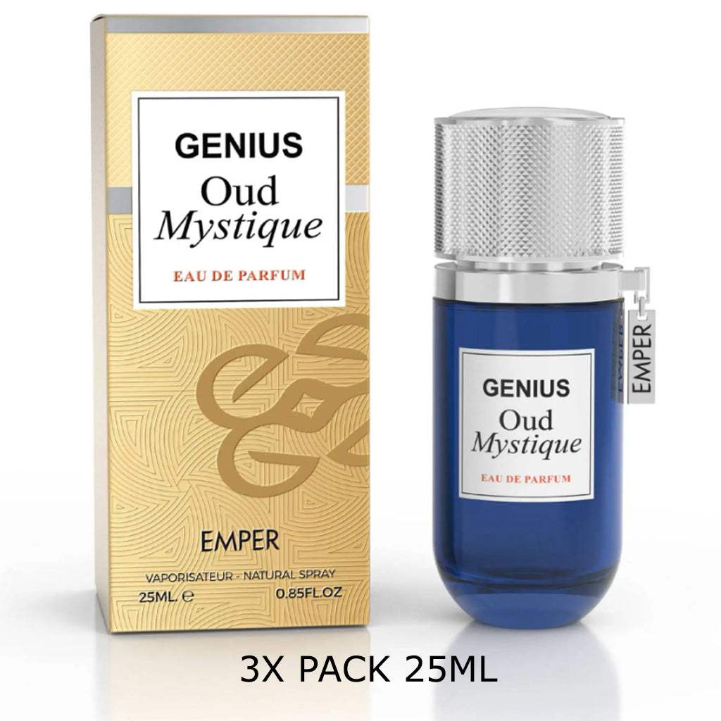 Genius Oud Mystique Eau De Parfum 25ml – 3-Pack by Emper