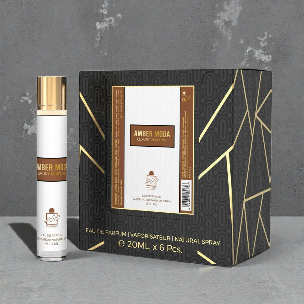MILESTONE AMBER MODA Eau De Parfum 5x 20ml Plus 1 Free Tester - Ivory Luxe