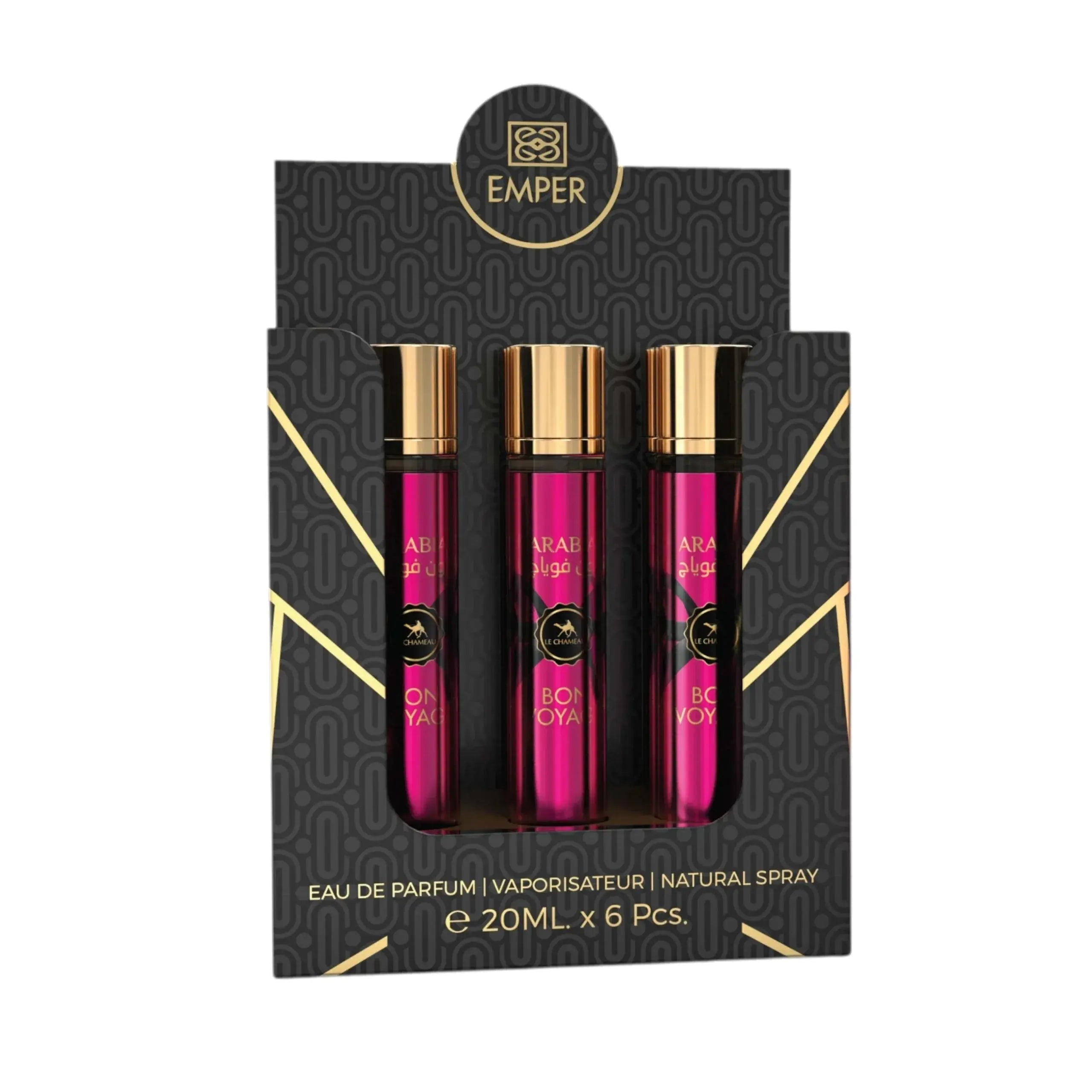 LE CHAMEAU Arabia Bon Voyage Eau De Parfum 23x 20ml Plus 1 Free Tester - Ivory Luxe