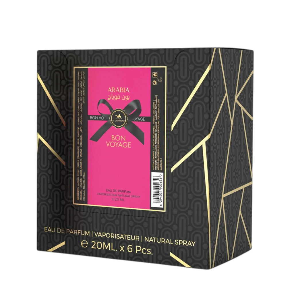 LE CHAMEAU Arabia Bon Voyage Eau De Parfum 23x 20ml Plus 1 Free Tester - Ivory Luxe