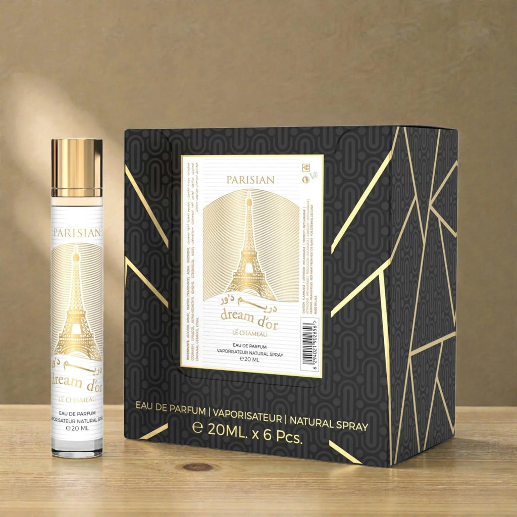 Le Chameau Parisian Dream D'Or Eau De Parfum 23x 20ml Plus 1 Free Tester - Ivory Luxe