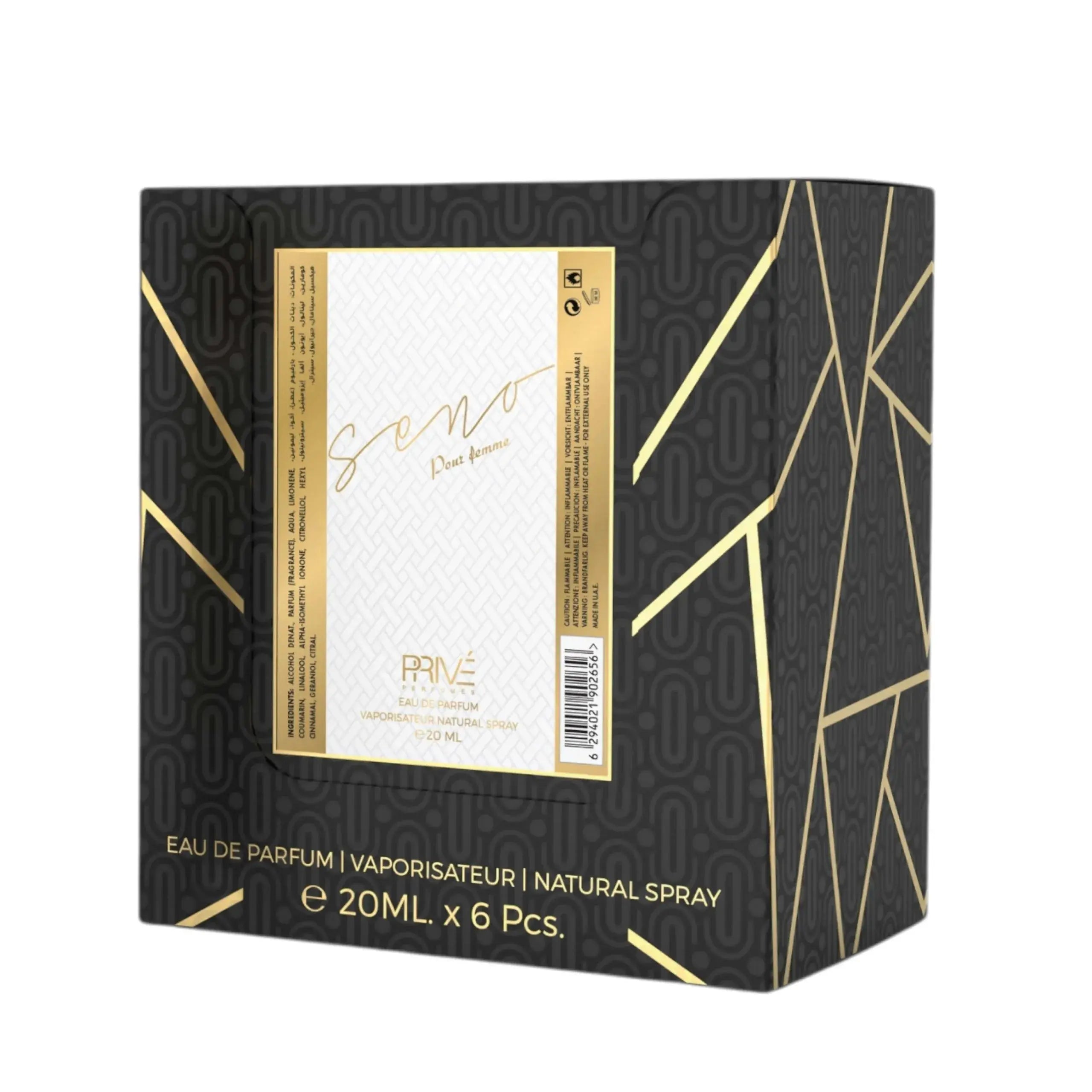 PRIVE SENO POUR FEMMA Eau De Parfum 23x 20ml Plus 1 Free Tester - Ivory Luxe