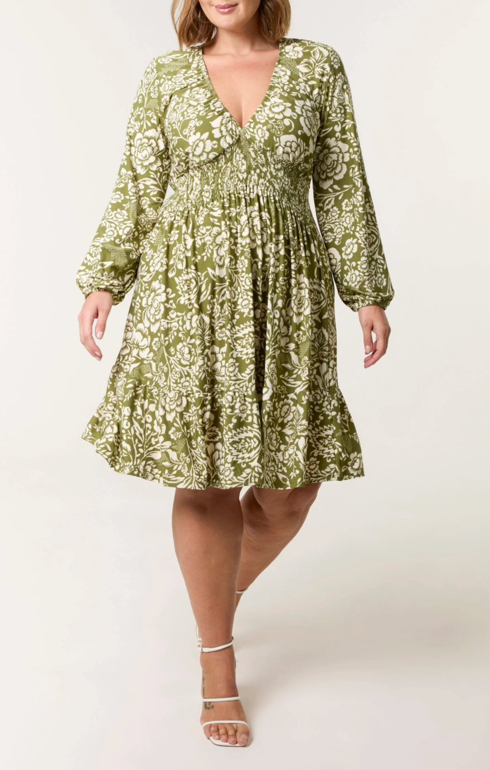 Curve Floral Print Stretch Dress
