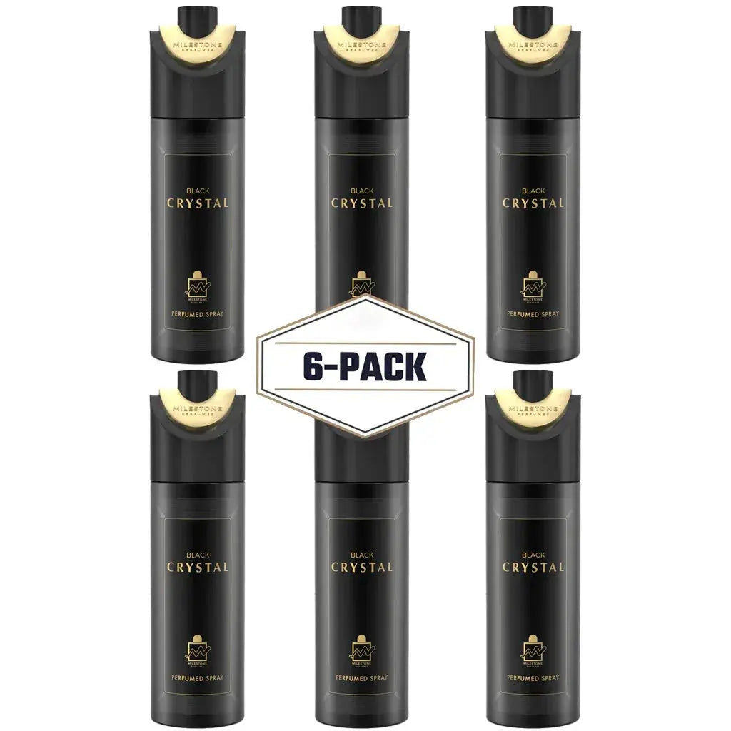 MILESTONE Black Crystal (Unisex) 200ML Deodorant 6 Pack - Ivory Luxe