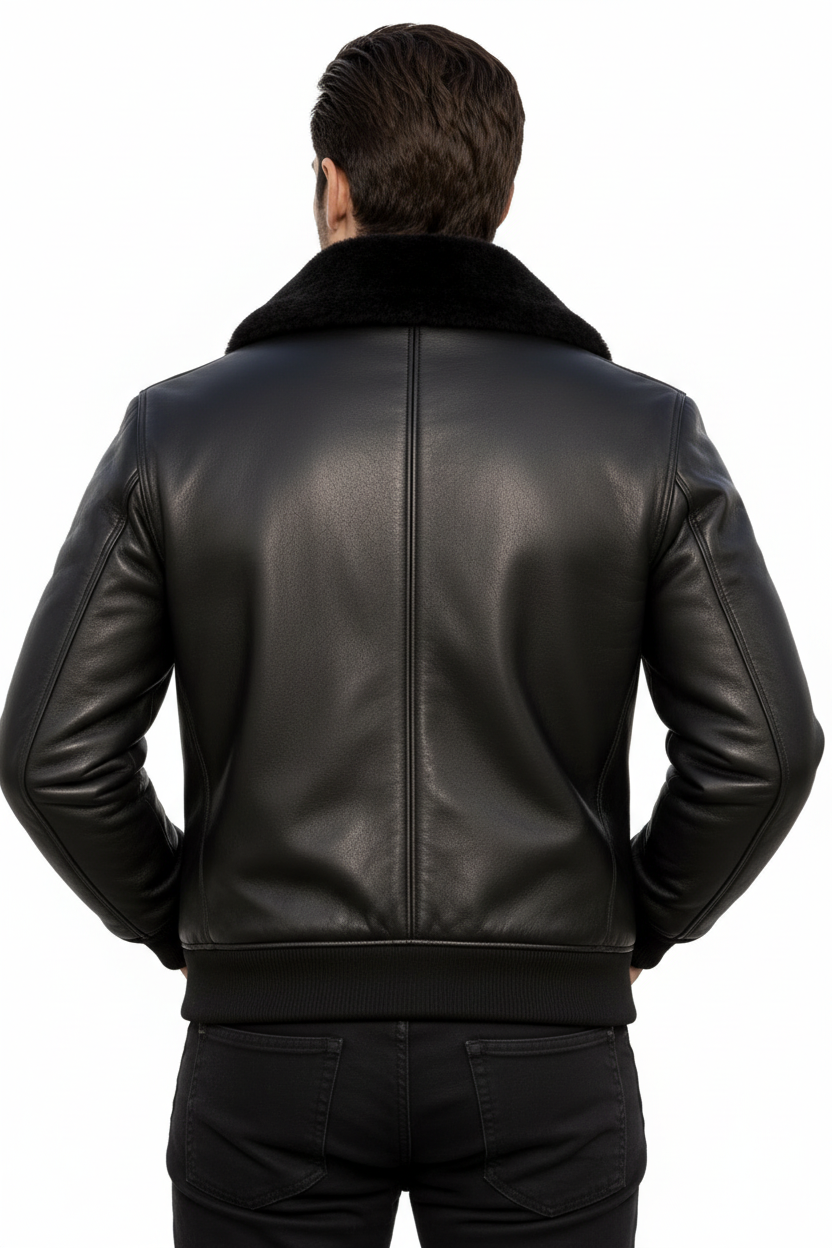 Black jacket back model