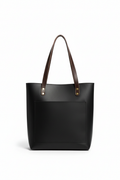 Black Leather Tote – White Background