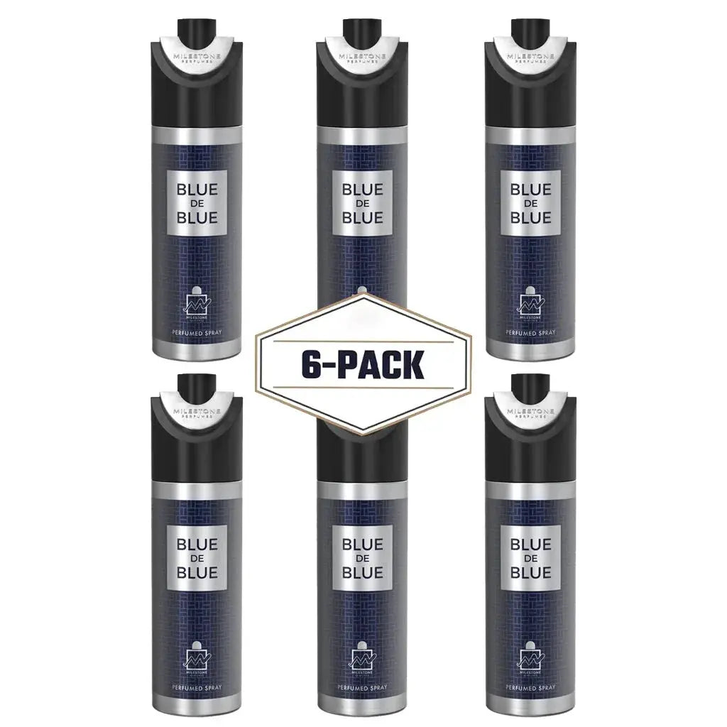 MILESTONE Blue de Blue (Pour Homme) 200ML Deodorant 6 Pack - Ivory Luxe