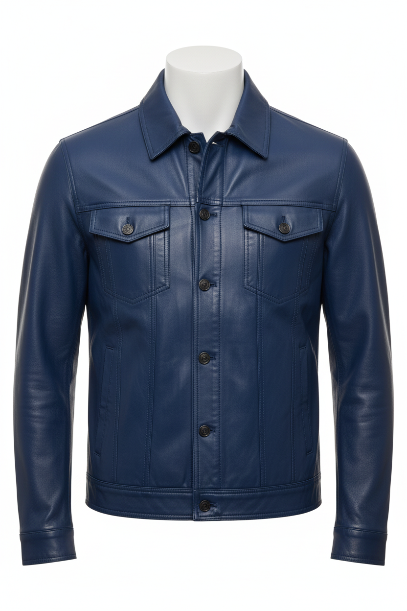 Blue Jacket Closed Front