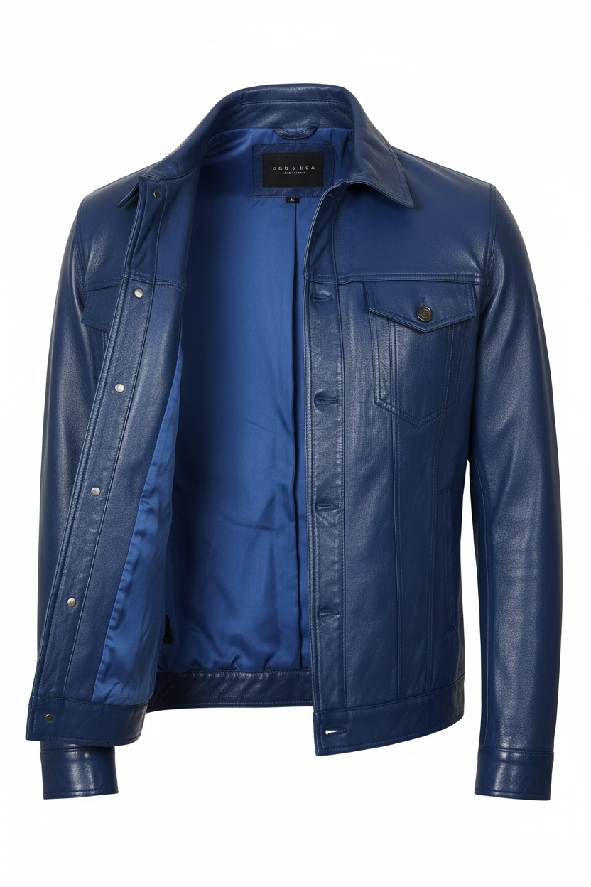 Blue Jacket Open Front