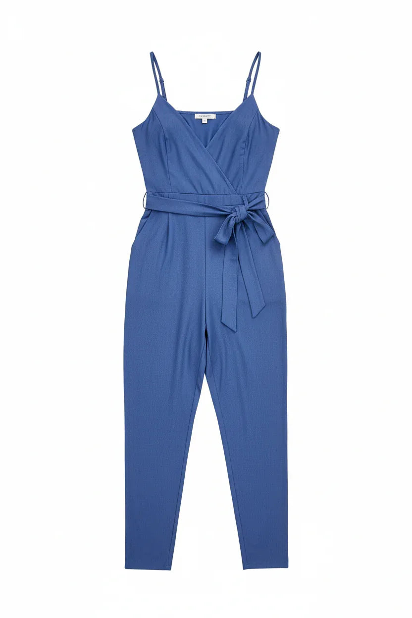 Women's Jumpsuit | One Size UK 8-14 | Tie Waist Occasion Wear - Ivory Luxe