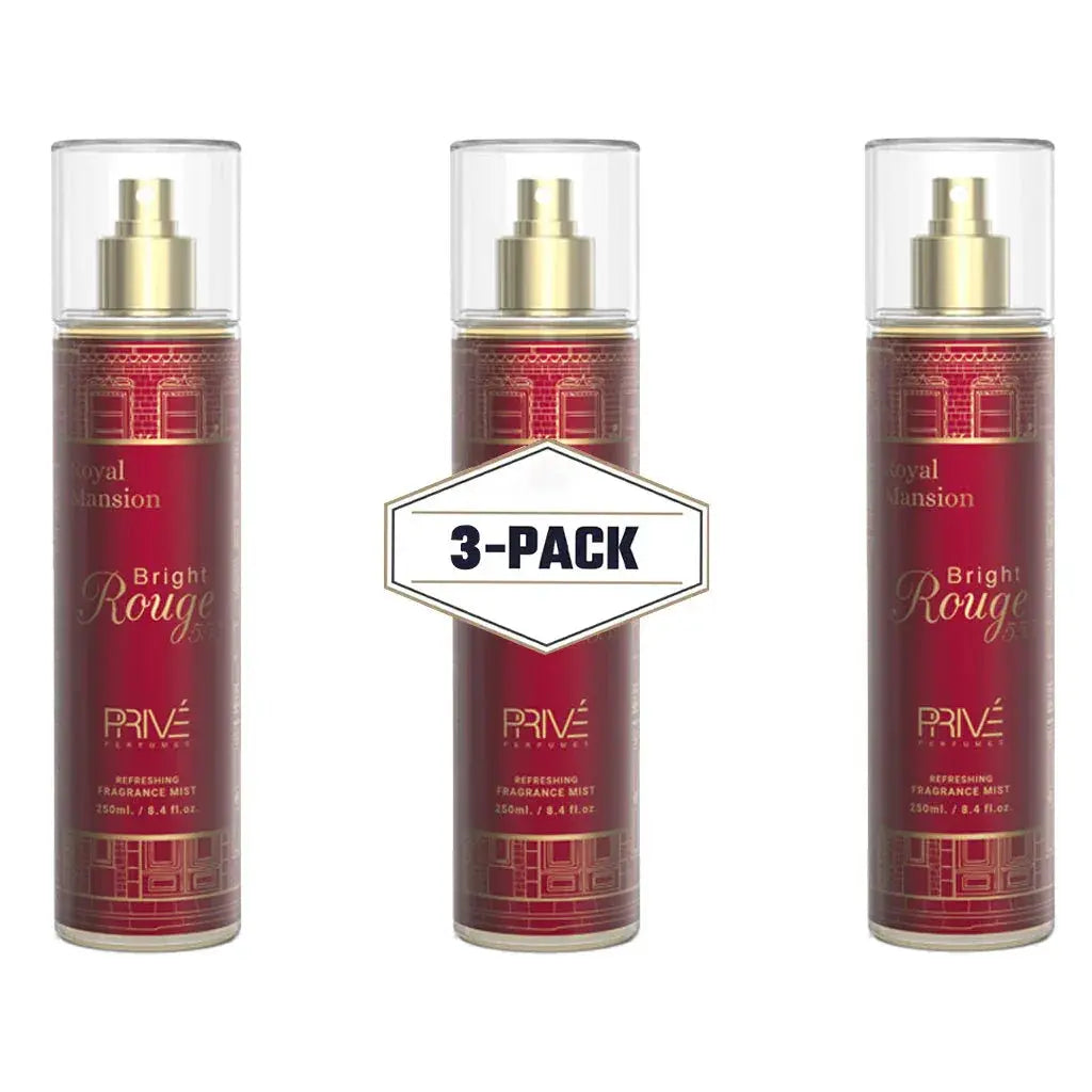 PRIVE Bright Rouge 555 - Body Mist - 250ml 3-Pack - Ivory Luxe