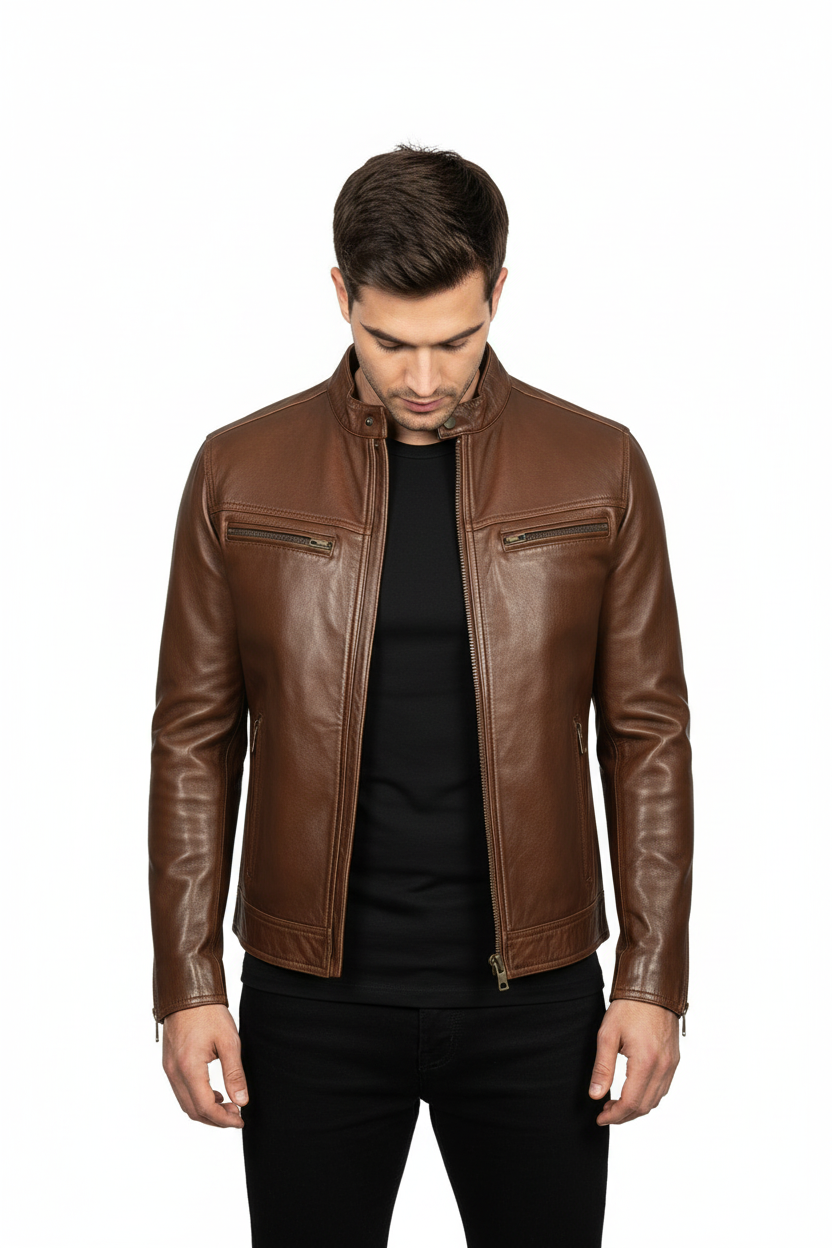 Brown cafe racer front model