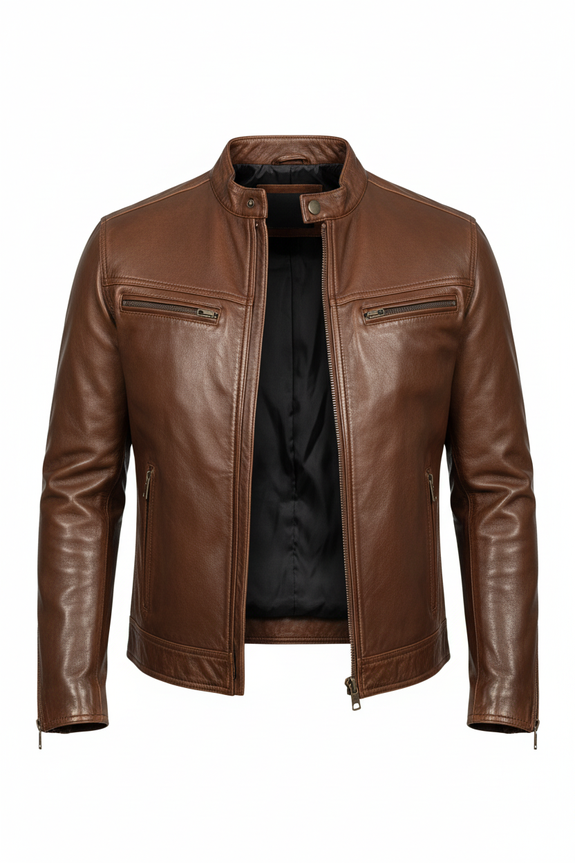 Brown cafe racer front