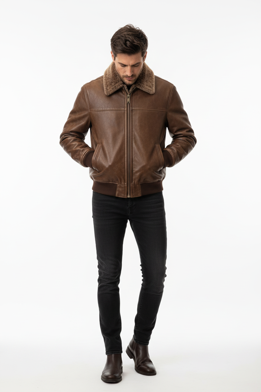 Brown jacket front