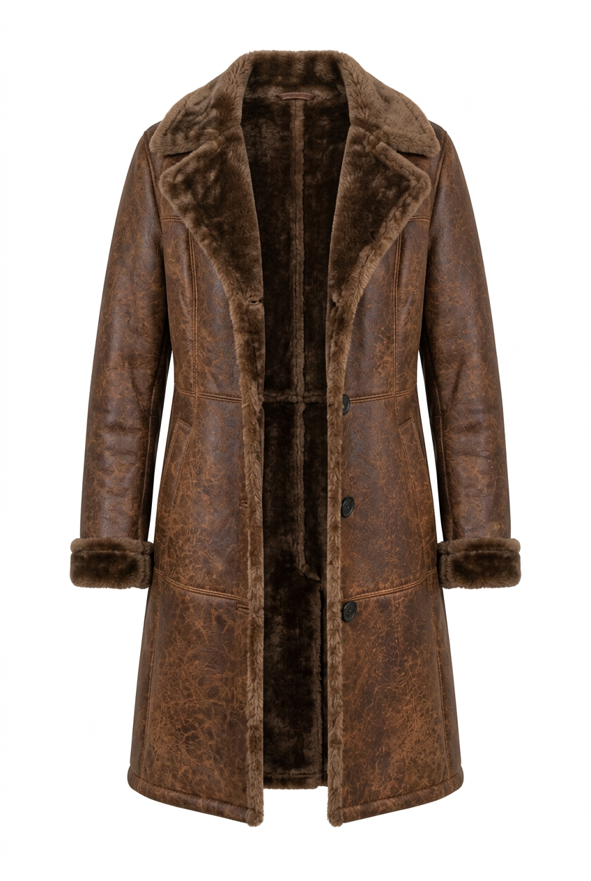 Brown jacket, open-front view