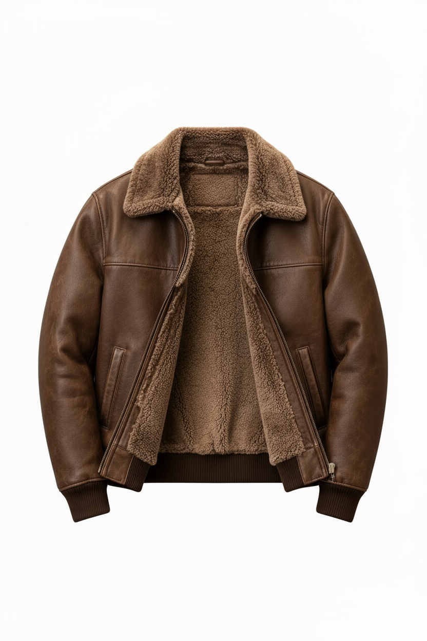 Brown leather jacket no hanger