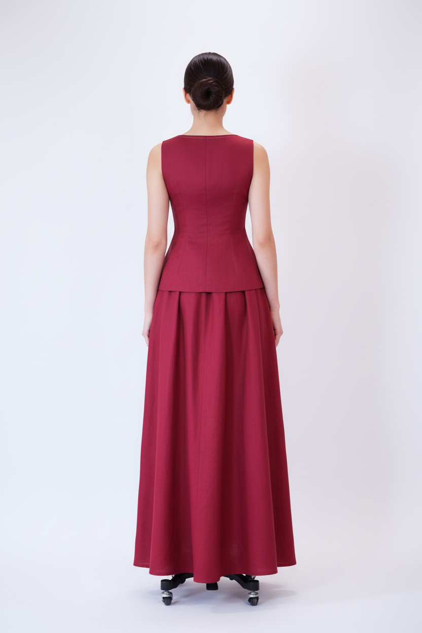 Burgundy Back View