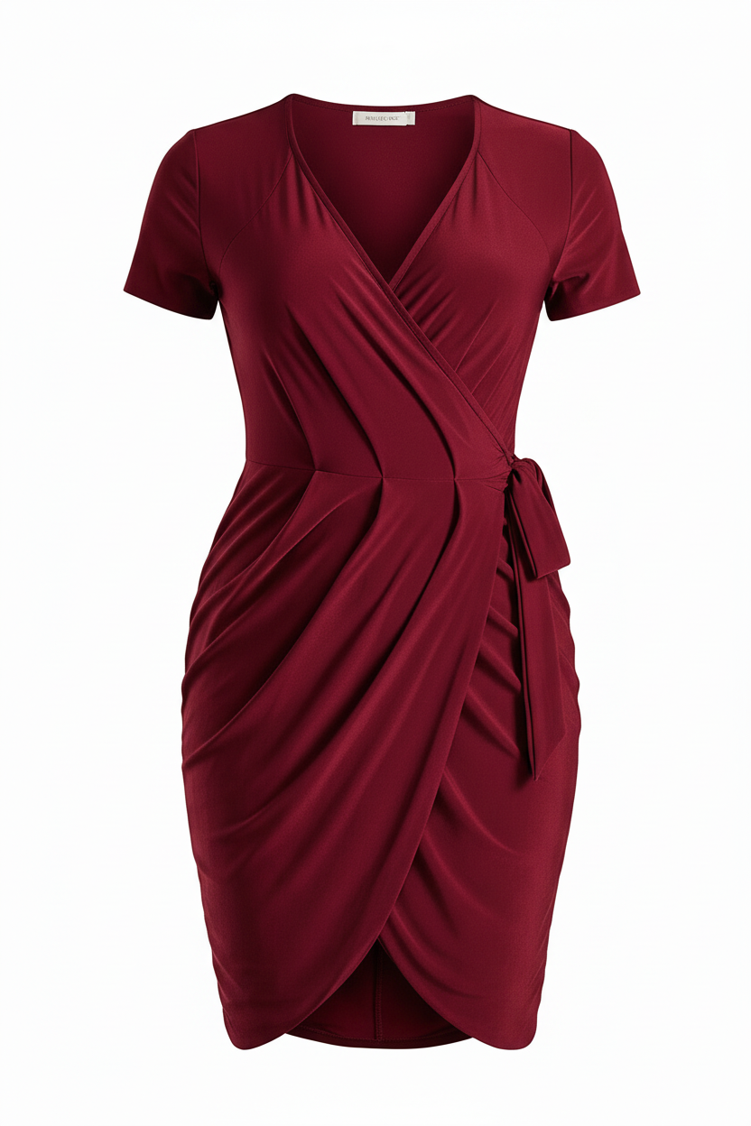 Burgundy dress portrait